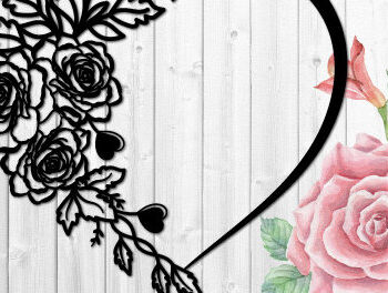 Intra απο ξύλο plywood 3mm-4mm πάχος – Valentine's Heart Rose Wall Art 1396 Δίασταση  40x30 cm INTRAFABR-115488580 - Image 2