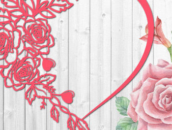 Intra απο ξύλο plywood 3mm-4mm πάχος – Valentine's Heart Rose Wall Art 1396 Δίασταση  40x30 cm INTRAFABR-115488580 - Image 3