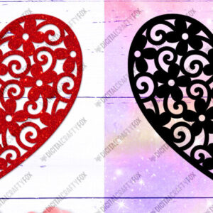 Intra απο ξύλο plywood 3mm-4mm πάχος – Καρδιά του Αγίου Βαλεντίνου, Flower Heart Δίασταση  20x20 cm INTRAFABR-116215645
