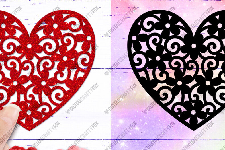 Intra απο ξύλο plywood 3mm-4mm πάχος – Καρδιά του Αγίου Βαλεντίνου, Flower Heart Δίασταση  20x20 cm INTRAFABR-116215645