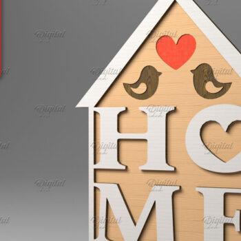 Intra απο ξύλο plywood 3mm-4mm πάχος – Σημάδι σε σχήμα σπιτιού του Αγίου Βαλεντίνου. Δίασταση  20x20 cm INTRAFABR-83373773 - Image 1