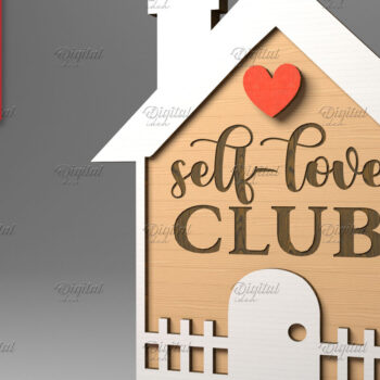 Intra απο ξύλο plywood 3mm-4mm πάχος – Σημάδι σε σχήμα σπιτιού του Αγίου Βαλεντίνου. Δίασταση  20x20 cm INTRAFABR-83373912 - Image 1