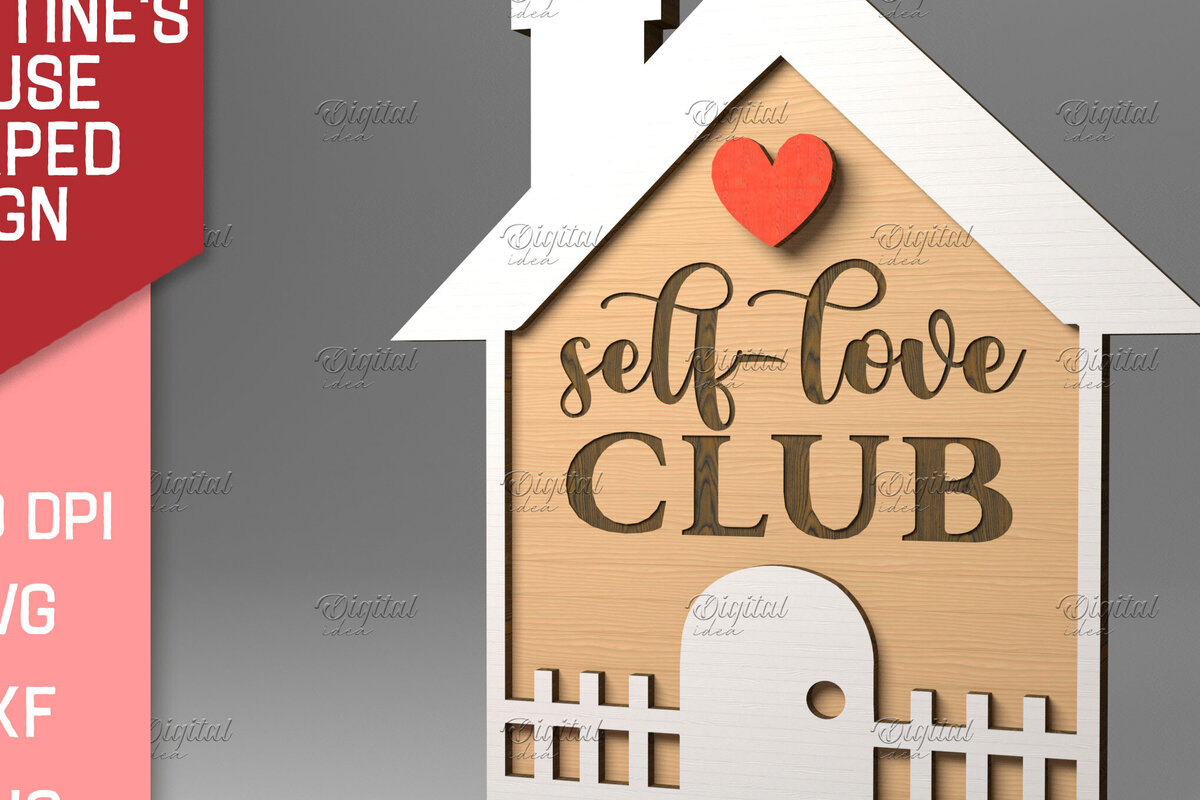 Intra απο ξύλο plywood 3mm-4mm πάχος – Σημάδι σε σχήμα σπιτιού του Αγίου Βαλεντίνου. Δίασταση  20x20 cm INTRAFABR-83373912