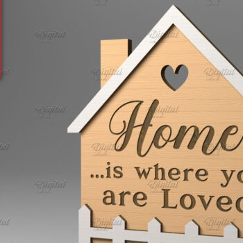 Intra απο ξύλο plywood 3mm-4mm πάχος – Σημάδι σε σχήμα σπιτιού του Αγίου Βαλεντίνου. Δίασταση  20x20 cm INTRAFABR-83373664 - Image 1