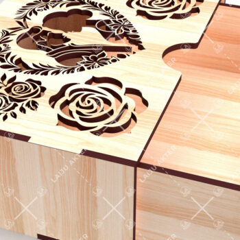 Intra απο ξύλο plywood 3mm-4mm πάχος – Αρχείο κοπής με λέιζερ για κοσμήματα Αγίου Βαλεντίνου Δίασταση  20x20 cm INTRAFABR-112401074 - Image 2