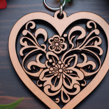 Intra απο ξύλο plywood 3mm-4mm πάχος – Μπρελόκ Αγίου Βαλεντίνου Design Δίασταση  5x5 cm INTRAFABR-85772661 - Image 1