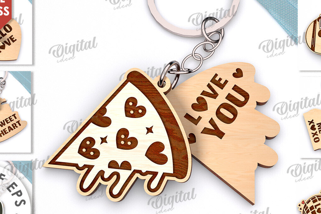 Intra απο ξύλο plywood 3mm-4mm πάχος – Μπρελόκ Αγίου Βαλεντίνου Πακέτο κοπής με λέιζερ Δίασταση  5x5 cm INTRAFABR-110315464