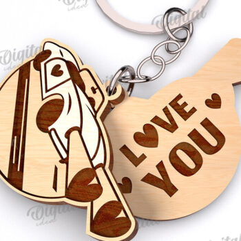 Intra απο ξύλο plywood 3mm-4mm πάχος – Μπρελόκ Αγίου Βαλεντίνου Πακέτο κοπής με λέιζερ Δίασταση  5x5 cm INTRAFABR-110315464 - Image 3