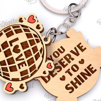 Intra απο ξύλο plywood 3mm-4mm πάχος – Μπρελόκ Αγίου Βαλεντίνου Πακέτο κοπής με λέιζερ Δίασταση  5x5 cm INTRAFABR-110315464 - Image 4