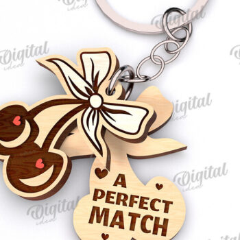 Intra απο ξύλο plywood 3mm-4mm πάχος – Μπρελόκ Αγίου Βαλεντίνου Πακέτο κοπής με λέιζερ Δίασταση  5x5 cm INTRAFABR-110315464 - Image 5