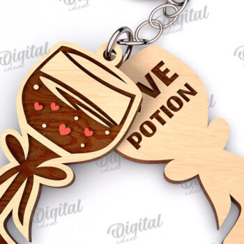 Intra απο ξύλο plywood 3mm-4mm πάχος – Μπρελόκ Αγίου Βαλεντίνου Πακέτο κοπής με λέιζερ Δίασταση  5x5 cm INTRAFABR-110315464 - Image 6