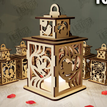 Intra απο ξύλο plywood 3mm-4mm πάχος – Πακέτο με φανάρια του Αγίου Βαλεντίνου | Λάμπα σκιών Δίασταση  20x20 cm INTRAFABR-110187758 - Image 1