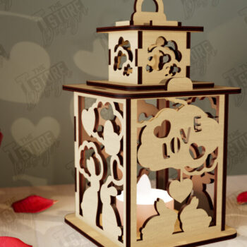 Intra απο ξύλο plywood 3mm-4mm πάχος – Πακέτο με φανάρια του Αγίου Βαλεντίνου | Λάμπα σκιών Δίασταση  20x20 cm INTRAFABR-110187758 - Image 2