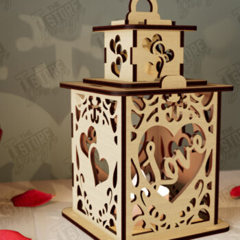 Intra απο ξύλο plywood 3mm-4mm πάχος – Πακέτο με φανάρια του Αγίου Βαλεντίνου | Λάμπα σκιών Δίασταση  20x20 cm INTRAFABR-110187758 - Image 3