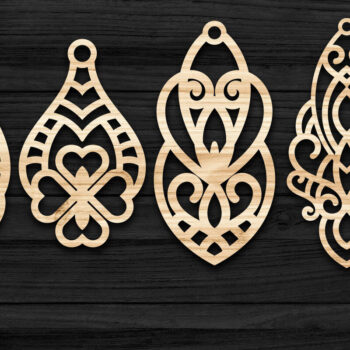 Intra απο ξύλο plywood 3mm-4mm πάχος – Σκουλαρίκια Valentine’s-02 Δίασταση  5x5 cm INTRAFABR-58240484 - Image 2