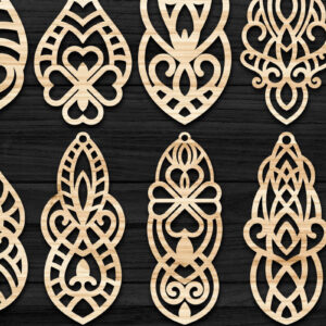 Intra απο ξύλο plywood 3mm-4mm πάχος – Σκουλαρίκια Valentine’s-02 Δίασταση  5x5 cm INTRAFABR-58240468