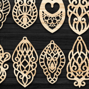 Intra απο ξύλο plywood 3mm-4mm πάχος – Σκουλαρίκια Valentine’s-03 Δίασταση  5x5 cm INTRAFABR-58240747