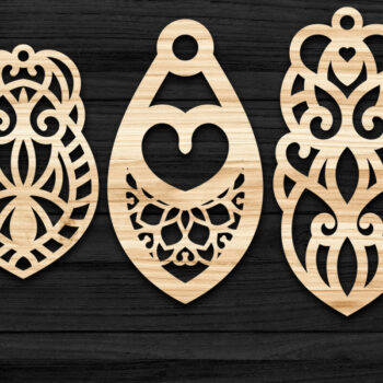 Intra απο ξύλο plywood 3mm-4mm πάχος – Σκουλαρίκια Valentine’s-03 Δίασταση  5x5 cm INTRAFABR-58240747 - Image 3