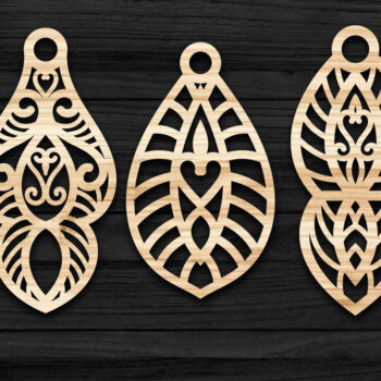 Intra απο ξύλο plywood 3mm-4mm πάχος – Σκουλαρίκια Valentine’s-04 Δίασταση  5x5 cm INTRAFABR-58241067 - Image 2