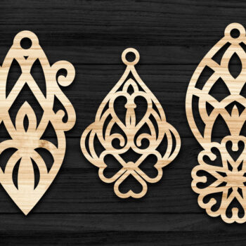 Intra απο ξύλο plywood 3mm-4mm πάχος – Σκουλαρίκια Valentine’s-04 Δίασταση  5x5 cm INTRAFABR-58241067 - Image 3