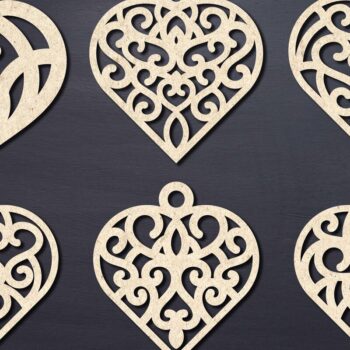 Intra απο ξύλο plywood 3mm-4mm πάχος – Σκουλαρίκια Valentine’s-06 Δίασταση  5x5 cm INTRAFABR-58671624 - Image 2