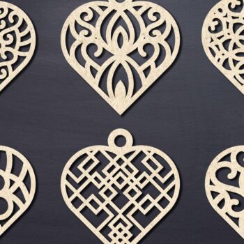 Intra απο ξύλο plywood 3mm-4mm πάχος – Σκουλαρίκια Valentine’s-06 Δίασταση  5x5 cm INTRAFABR-58671624 - Image 3