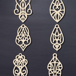 Intra απο ξύλο plywood 3mm-4mm πάχος – Σκουλαρίκια Valentine’s-07 Δίασταση  5x5 cm INTRAFABR-58783634