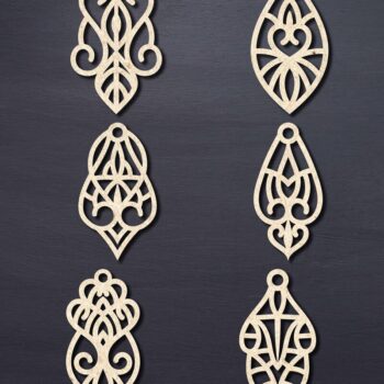 Intra απο ξύλο plywood 3mm-4mm πάχος – Σκουλαρίκια Valentine’s-07 Δίασταση  5x5 cm INTRAFABR-58783634 - Image 1