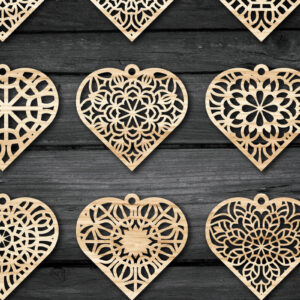 Intra απο ξύλο plywood 3mm-4mm πάχος – Σκουλαρίκια Valentine's-11 Δίασταση  5x5 cm INTRAFABR-59306587