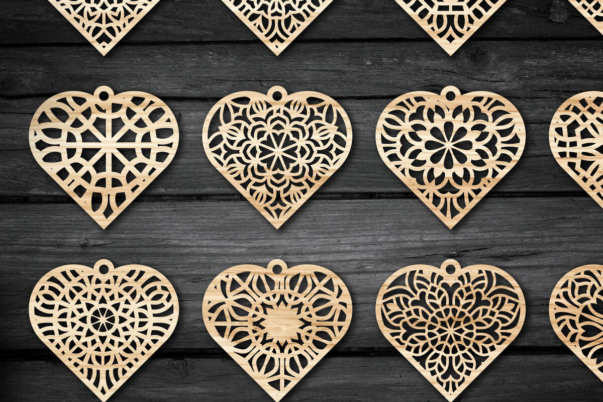 Intra απο ξύλο plywood 3mm-4mm πάχος – Σκουλαρίκια Valentine's-11 Δίασταση  5x5 cm INTRAFABR-59306587