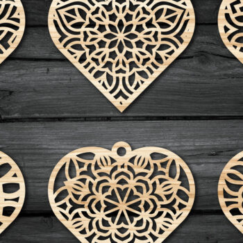 Intra απο ξύλο plywood 3mm-4mm πάχος – Σκουλαρίκια Valentine's-11 Δίασταση  5x5 cm INTRAFABR-59306587 - Image 2