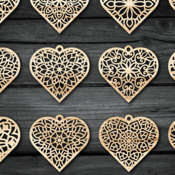 Intra απο ξύλο plywood 3mm-4mm πάχος – Σκουλαρίκια Valentine’s-12 Δίασταση  5x5 cm INTRAFABR-59307048 - Image 1