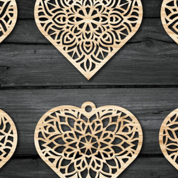 Intra απο ξύλο plywood 3mm-4mm πάχος – Σκουλαρίκια Valentine’s-12 Δίασταση  5x5 cm INTRAFABR-59307048 - Image 2