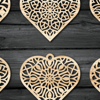 Intra απο ξύλο plywood 3mm-4mm πάχος – Σκουλαρίκια Valentine’s-12 Δίασταση  5x5 cm INTRAFABR-59307048 - Image 3