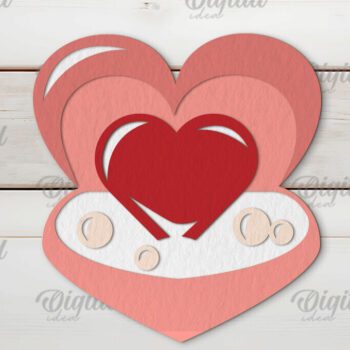 Intra απο ξύλο plywood 3mm-4mm πάχος – Κόψιμο χαρτιού με στρώσεις καρτών του Αγίου Βαλεντίνου Δίασταση  20x20 cm INTRAFABR-114197925 - Image 1