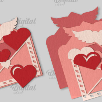 Intra απο ξύλο plywood 3mm-4mm πάχος – Κόψιμο χαρτιού με στρώσεις καρτών του Αγίου Βαλεντίνου Δίασταση  20x20 cm INTRAFABR-114197967 - Image 3