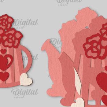 Intra απο ξύλο plywood 3mm-4mm πάχος – Κόψιμο χαρτιού με στρώσεις καρτών του Αγίου Βαλεντίνου Δίασταση  20x20 cm INTRAFABR-114198092 - Image 3