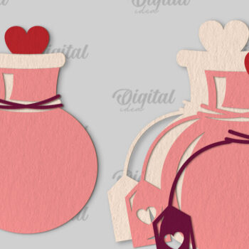 Intra απο ξύλο plywood 3mm-4mm πάχος – Κόψιμο χαρτιού με στρώσεις καρτών του Αγίου Βαλεντίνου Δίασταση  20x20 cm INTRAFABR-114196945 - Image 3