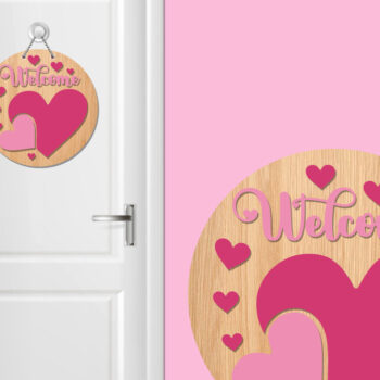 Intra απο ξύλο plywood 3mm-4mm πάχος – Πινακίδα πόρτας με στρώσεις Αγίου Βαλεντίνου Δίασταση  20x20 cm INTRAFABR-57478261 - Image 1