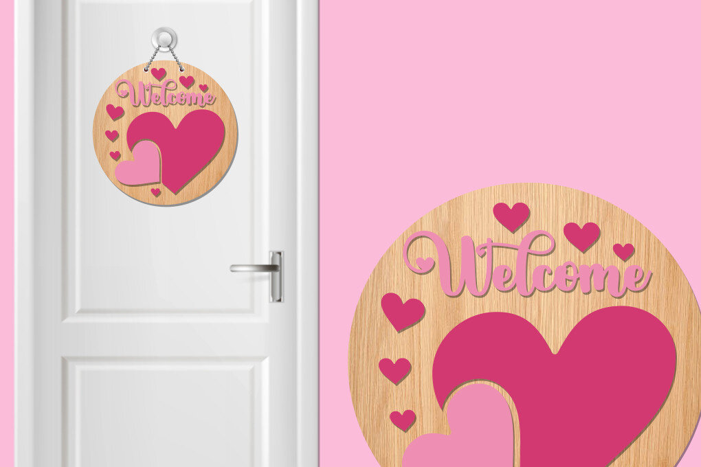 Intra απο ξύλο plywood 3mm-4mm πάχος – Πινακίδα πόρτας με στρώσεις Αγίου Βαλεντίνου Δίασταση  20x20 cm INTRAFABR-57478261