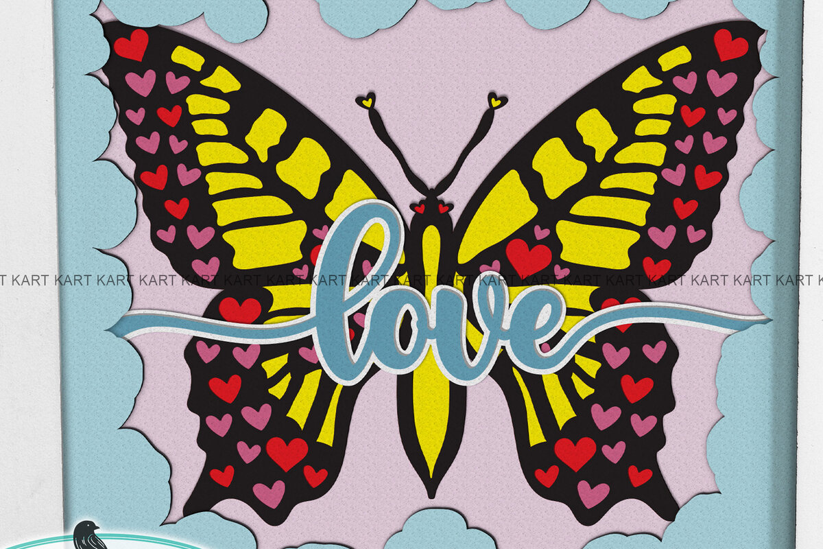 Intra απο ξύλο plywood 3mm-4mm πάχος – Αρχείο αποκοπής Valentines Love Shadow Box Δίασταση  20x20 cm INTRAFABR-53943501