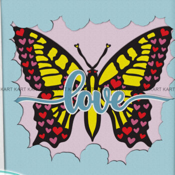 Intra απο ξύλο plywood 3mm-4mm πάχος – Αρχείο αποκοπής Valentines Love Shadow Box Δίασταση  20x20 cm INTRAFABR-53943501 - Image 2