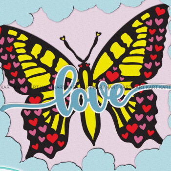 Intra απο ξύλο plywood 3mm-4mm πάχος – Αρχείο αποκοπής Valentines Love Shadow Box Δίασταση  20x20 cm INTRAFABR-53943501 - Image 3