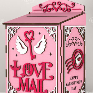 Intra απο ξύλο plywood 3mm-4mm πάχος – Κοπή λέιζερ γραμματοκιβωτίου του Αγίου Βαλεντίνου. Αγαπήστε το Δίασταση  20x20 cm INTRAFABR-112690307