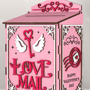 Intra απο ξύλο plywood 3mm-4mm πάχος – Κοπή λέιζερ γραμματοκιβωτίου του Αγίου Βαλεντίνου. Αγαπήστε το Δίασταση  20x20 cm INTRAFABR-112690307 - Image 1