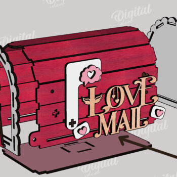 Intra απο ξύλο plywood 3mm-4mm πάχος – Κοπή λέιζερ γραμματοκιβωτίου του Αγίου Βαλεντίνου. Αγαπήστε το Δίασταση  20x20 cm INTRAFABR-112690338 - Image 2