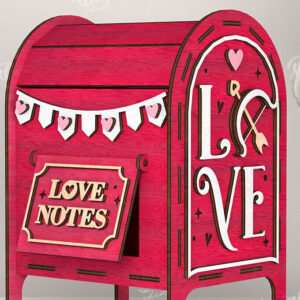 Intra απο ξύλο plywood 3mm-4mm πάχος – Κοπή λέιζερ γραμματοκιβωτίου του Αγίου Βαλεντίνου. Αγαπήστε το Δίασταση  20x20 cm INTRAFABR-112690386