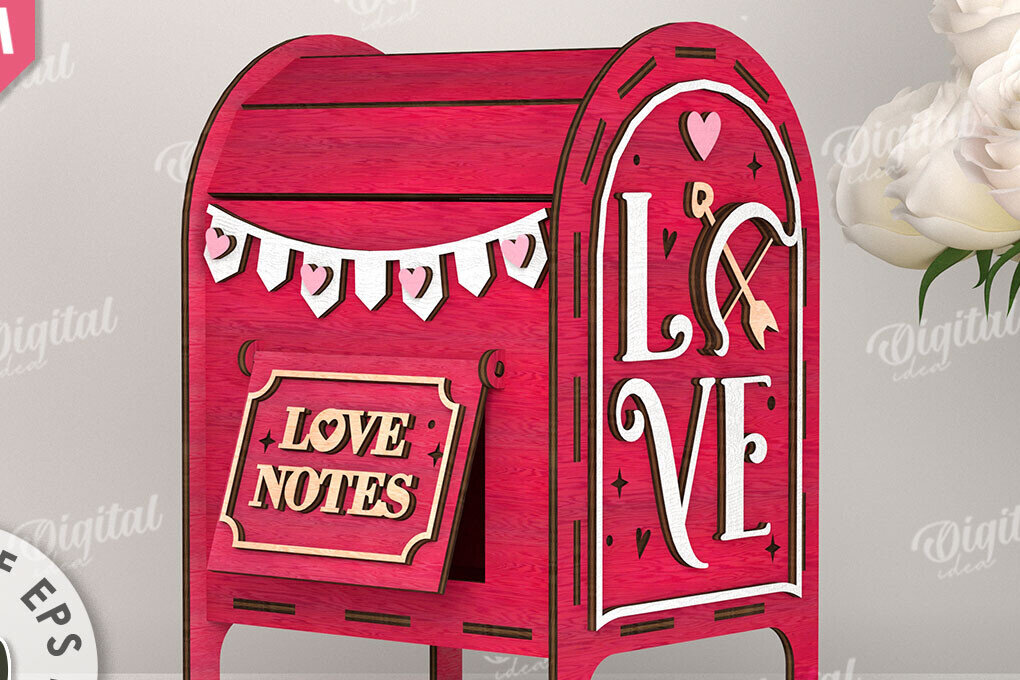 Intra απο ξύλο plywood 3mm-4mm πάχος – Κοπή λέιζερ γραμματοκιβωτίου του Αγίου Βαλεντίνου. Αγαπήστε το Δίασταση  20x20 cm INTRAFABR-112690386