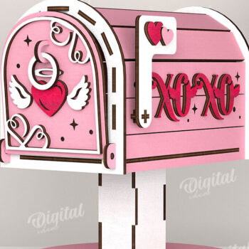 Intra απο ξύλο plywood 3mm-4mm πάχος – Κοπή λέιζερ γραμματοκιβωτίου του Αγίου Βαλεντίνου. Αγαπήστε το Δίασταση  20x20 cm INTRAFABR-112690408 - Image 1