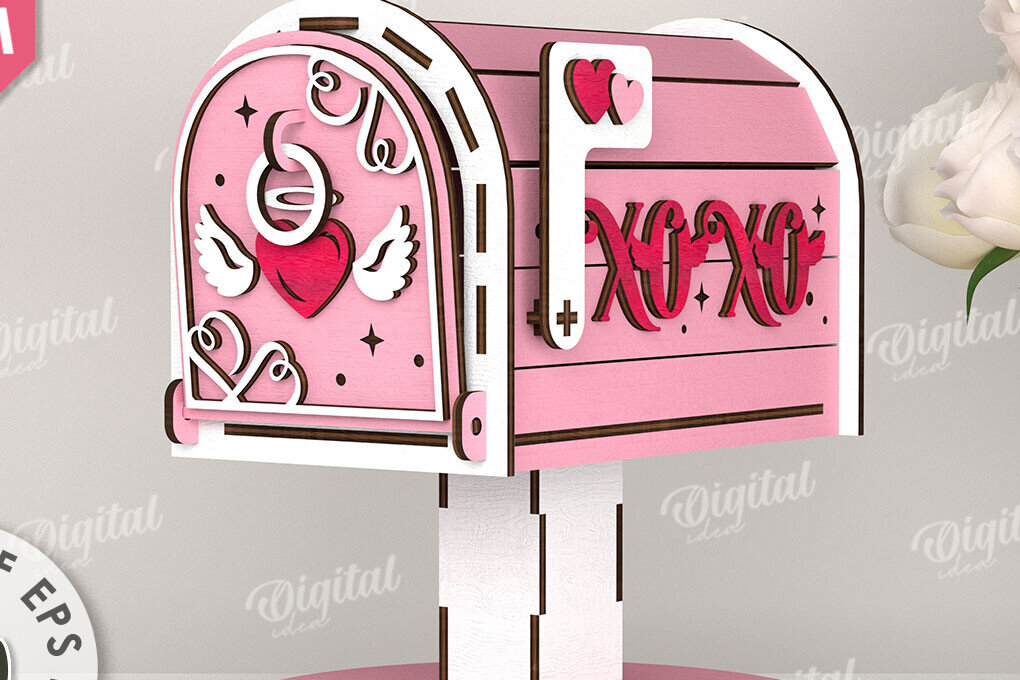 Intra απο ξύλο plywood 3mm-4mm πάχος – Κοπή λέιζερ γραμματοκιβωτίου του Αγίου Βαλεντίνου. Αγαπήστε το Δίασταση  20x20 cm INTRAFABR-112690408